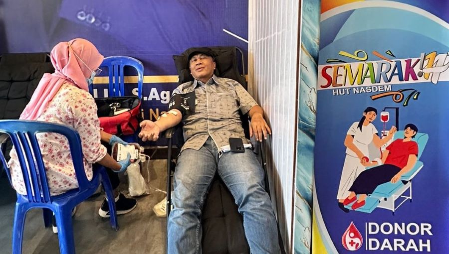 Fauzan Khalid Dukung Kegiatan Donor Darah dalam Rangka HUT NasDem